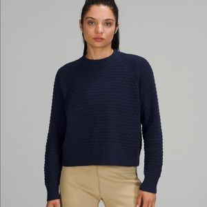 Lululemon Texture Play Crew Sweater xs/s Night Sea Navy NWT